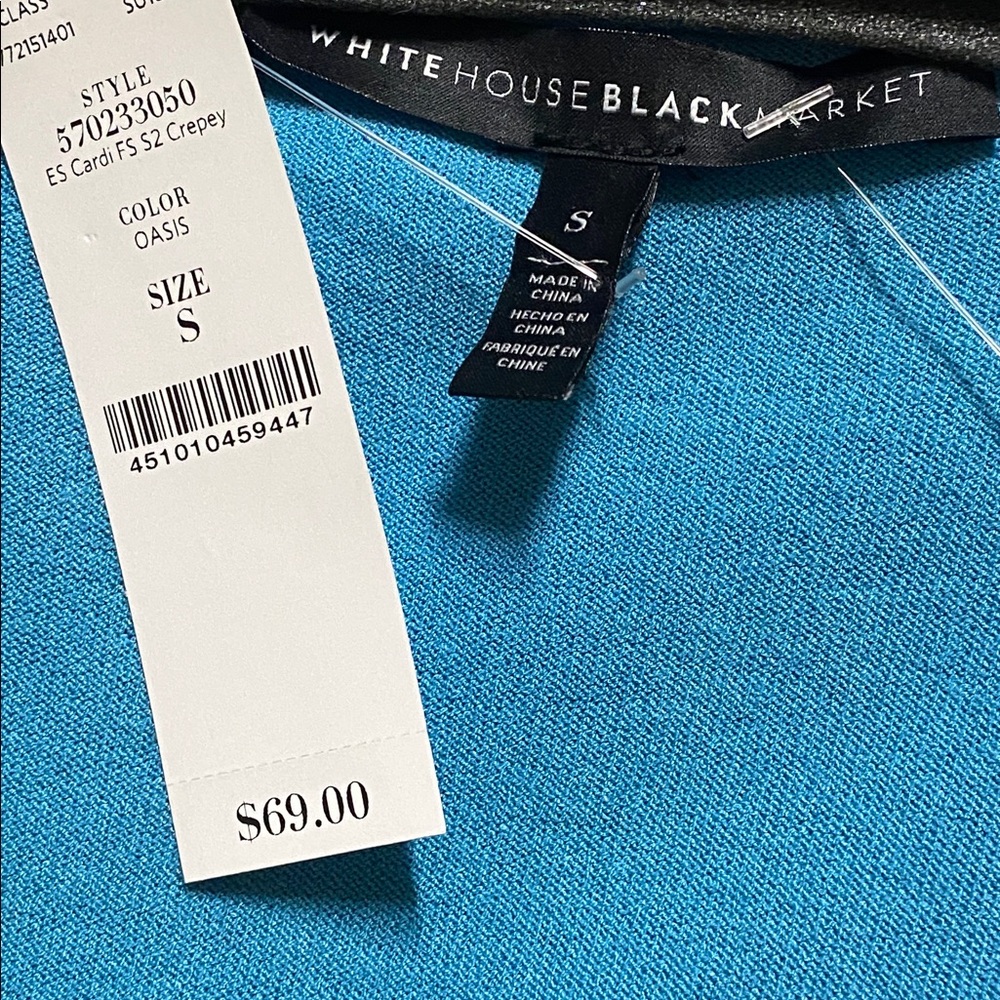 NWT White House Black Market blue cardigan - Picture 10 of 11